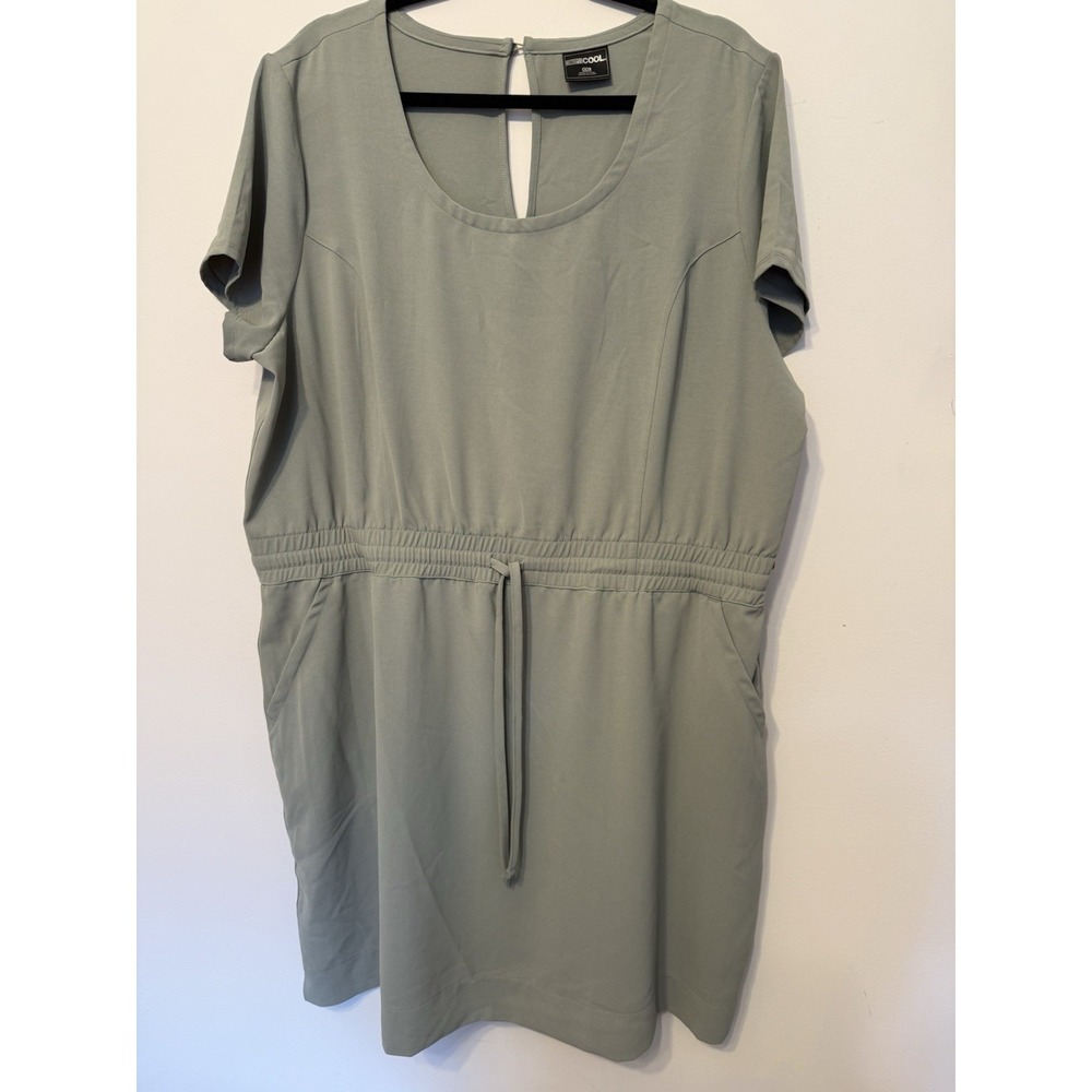 32‎ Degrees Cool Dress 2X Shadow Green Soft Twill Drawstring NWT